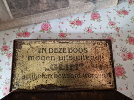 Antiek blikken glim poetsdoos
