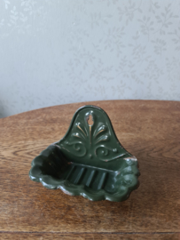 Donkergroen emaille zeepbakje