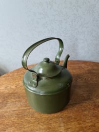 Donkergroen emaille waterketel ketel