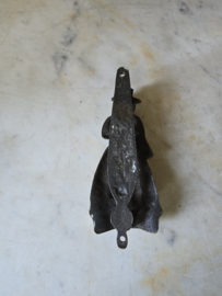 Oude messing deurklopper victoriaanse dame