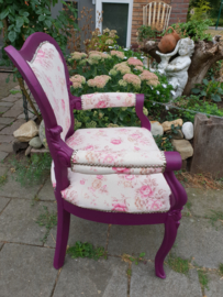 Brocante romantische stoel roosjes