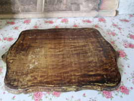 Oud bewerkt houten dienblad nr2