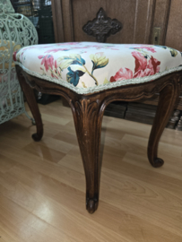 Antieke voetenbank footstool rozen