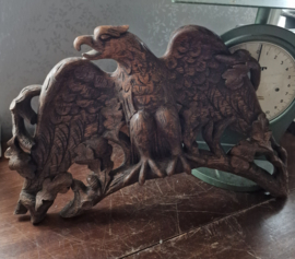Antiek bewerkte houten adelaar ornament
