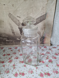 Oude glazen snoeppot stolppot nr3