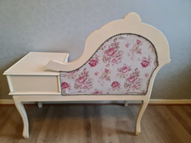 Brocante telefoonbankje rozen