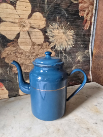 Petrol blauw emaille koffiepot