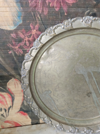 Oud verzilverd dienblad