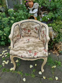 Antiek boudoir stoeltje jachttafereel