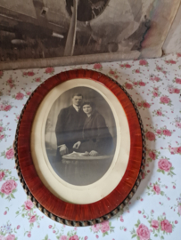 Antieke franse foto in houten lijst
