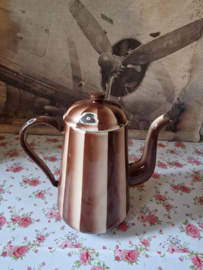 Creme bruin emaille koffiepot nr1