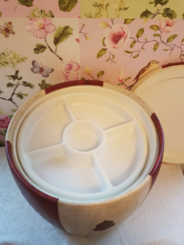 Retro vintage skai leren poef