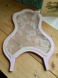 Brocante zachtroze raamhor bloemetjes