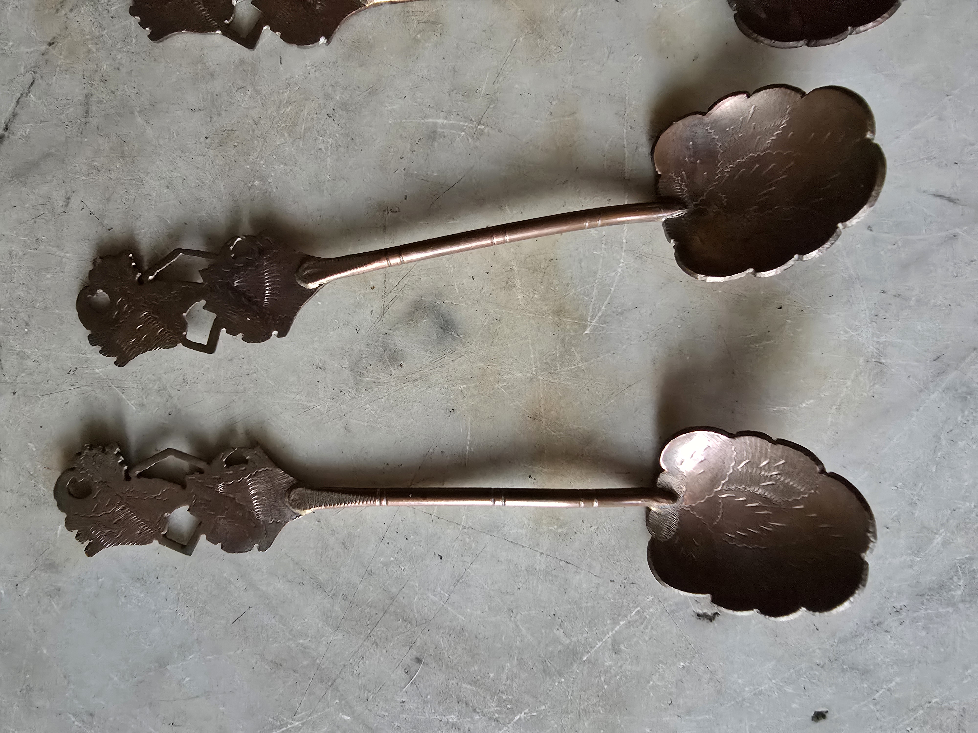 Verzilverde wajang lepeltjes lepelrek