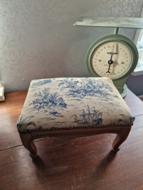 Voetenbankje toile de jouy stof