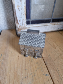 Verzilverde spaarpot huis PUEM