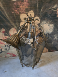 Antiek messing hanglamp lantaarn