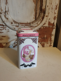 Oud blikje de ruijter roze witte muisjes