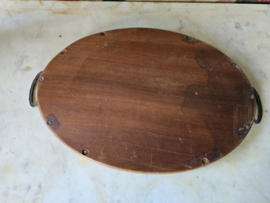 Oud bewerkt houten dienblad