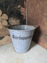 Grijs gewolkte emaille aardappelen emmer
