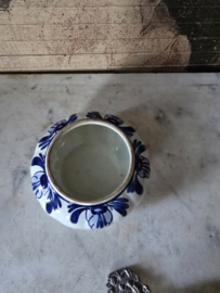 Oud verzilverd delfts blauw theezeefje