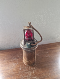 Carbid mijnwerkers lamp rood glas