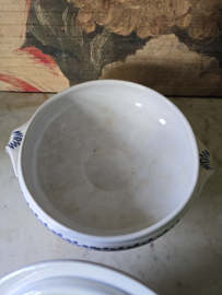 Antieke blauw witte terrine