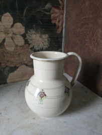 Creme emaille waterkan art deco