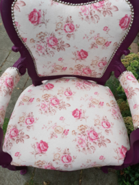 Brocante romantische stoel roosjes