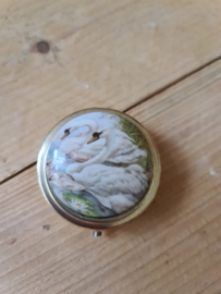 Brocante pillendoosje zwanen