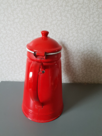 Rood emaille koffiepot