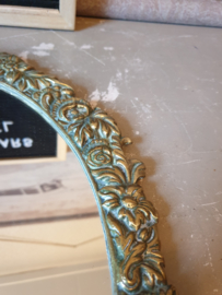 Antiek koperen spiegel cupido engel