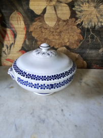 Antieke blauw witte terrine