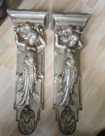 Antiek wand muur ornament engel putti