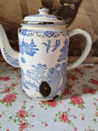 Emaille koffiepot japans decor