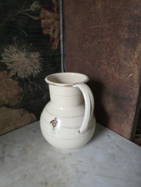 Creme emaille waterkan art deco