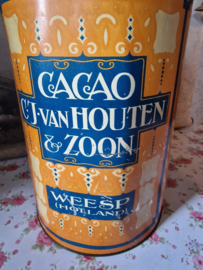 Antiek blik cacao van Houten