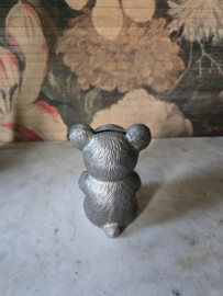 Verzilverde spaarpot beer nr1