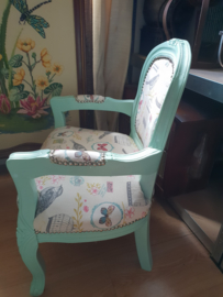 Barok stoeltje kinder fauteuil met voetenbankje