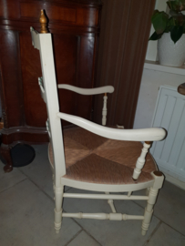Oud brocante stoel rieten zitting