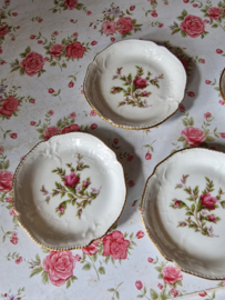 Brocante petit four schaaltjes roze roos