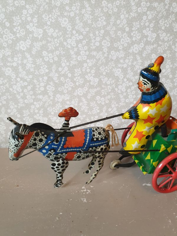 De vreemdeling teer de studie Antiek blikken speelgoed clown met zebra nr2 | verkocht! | balthazars  snuffelhoekje