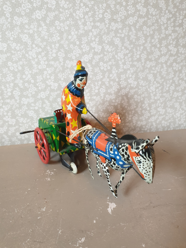 Aggregaat dorst debat Antiek blikken speelgoed clown met zebra nr2 | verkocht! | balthazars  snuffelhoekje