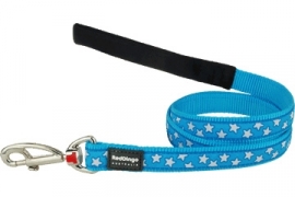 Hondenlijn - Stars White on Turquoise