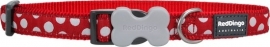 Halsband Hond - White Spots on Red