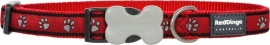 Halsband Hond - Paw Prints Red