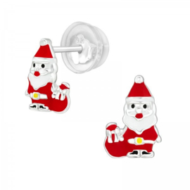 Zilveren kinderoorbellen Premium luxe collectie: kerstman