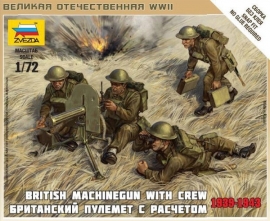 Zvezda 6167 : Britse Machine Gun VICKERS met Crew