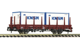Fleischmann 825734. Rongenwagen met 2 20" containers van KNSM    NS