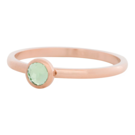 Ring Zirkonia Light Green ; rosé-goudkleurig